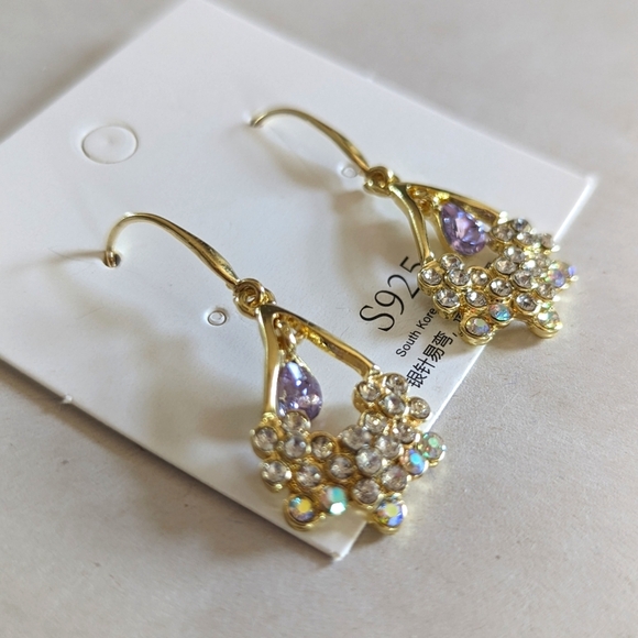 Earrings - Dangling with rhinestones - Picture 1 of 2